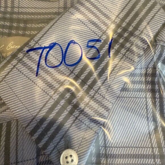 Daniel Cremieux Fine Egyptian Cotton Button Front Shirt Blue Size Medium - Picture 9 of 9